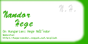 nandor hege business card